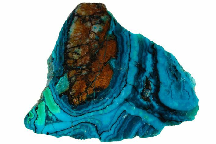 Polished Chrysocolla & Plume Malachite - Bagdad Mine, Arizona #114271